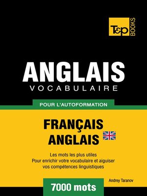 cover image of Vocabulaire Français-Anglais-BR pour l'autoformation--7000 mots